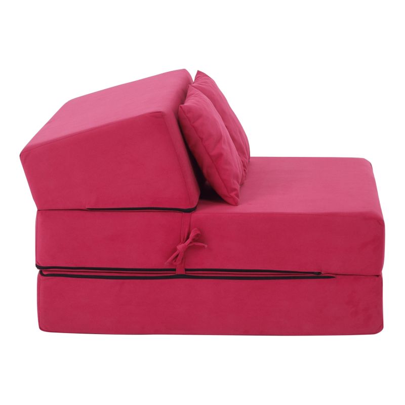 Skladací matrac do tvaru kresla, ružová magenta