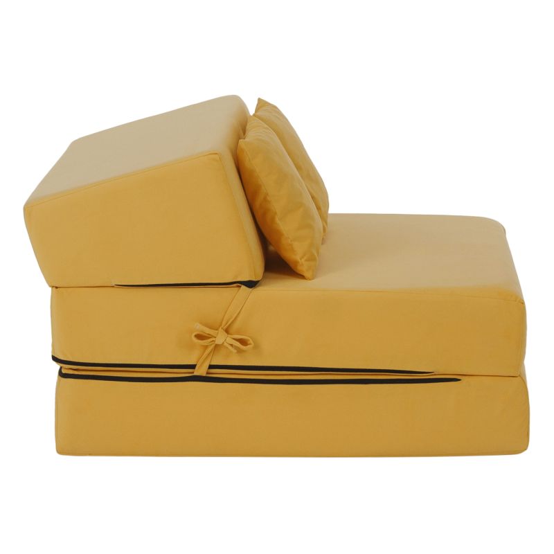 Skladací matrac do tvaru kresla, žltá