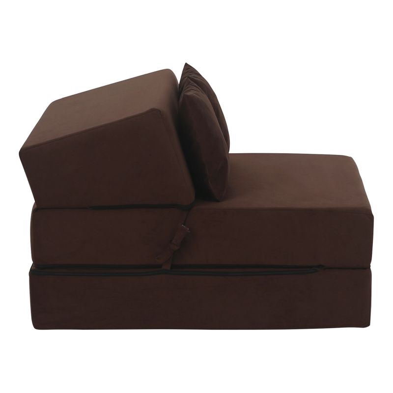 Skladací matrac do tvaru kresla, hnedá