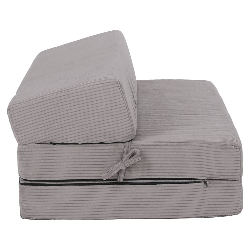 Skladací matrac do tvaru dvojkresla, sivá