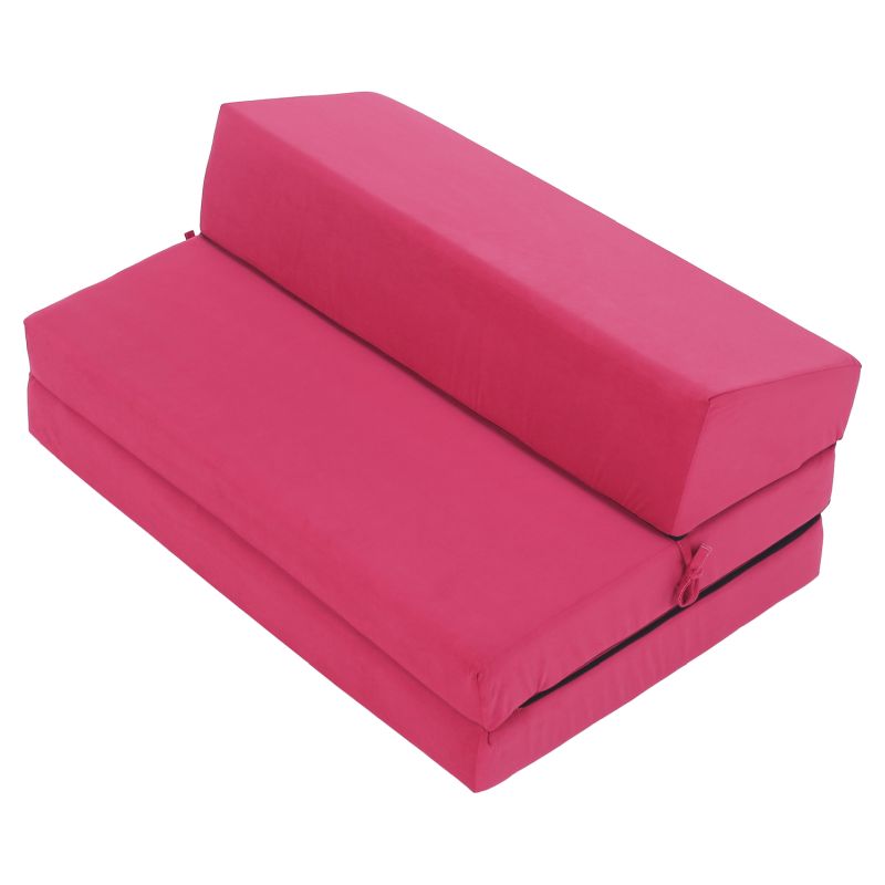 Skladací matrac do tvaru dvojkresla, ružová magenta