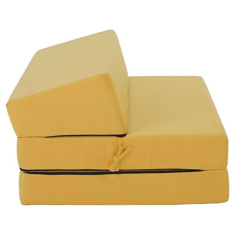 Skladací matrac do tvaru dvojkresla, žltá