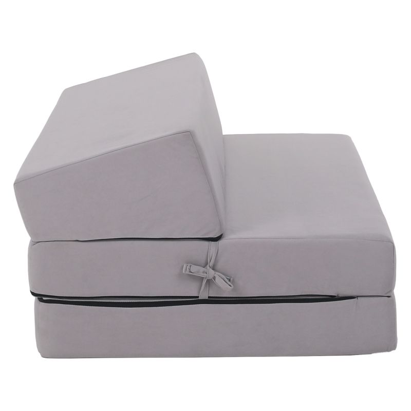 Skladací matrac do tvaru dvojkresla, svetlosivá