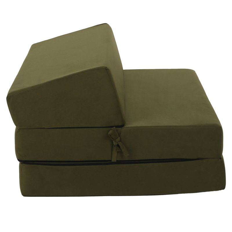 Skladací matrac do tvaru dvojkresla, olivová