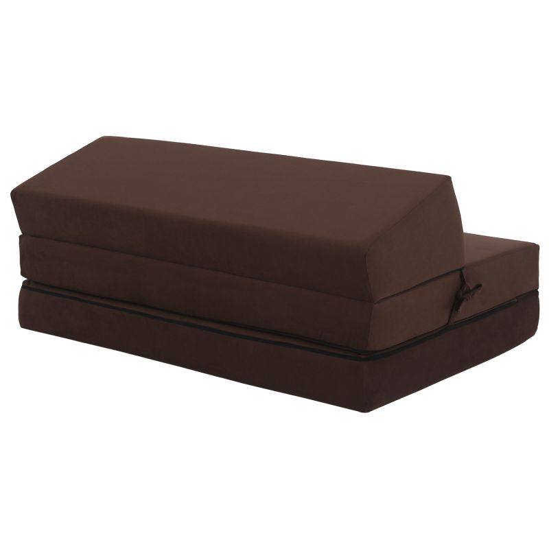 Skladací matrac do tvaru dvojkresla, hnedá