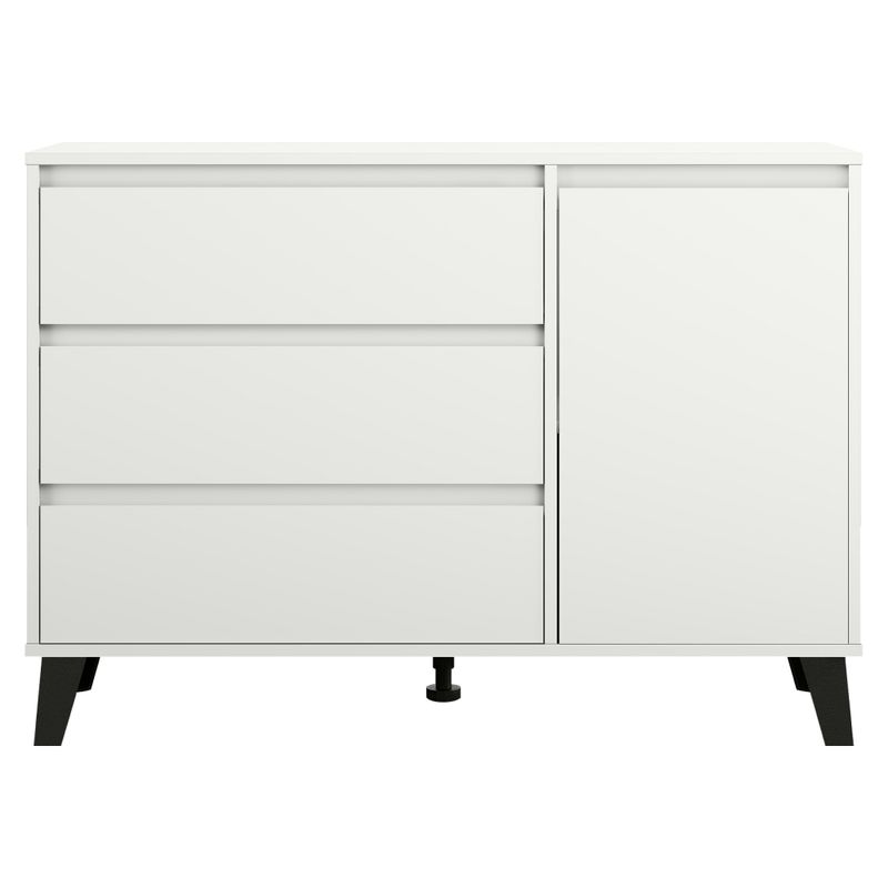 Komoda 1D3S, 3x šuplík 1x dvierka, biela