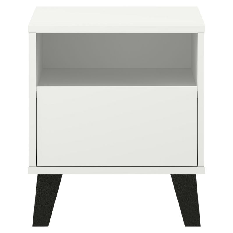 Praktický nočný stolík so šuplíkom, biely