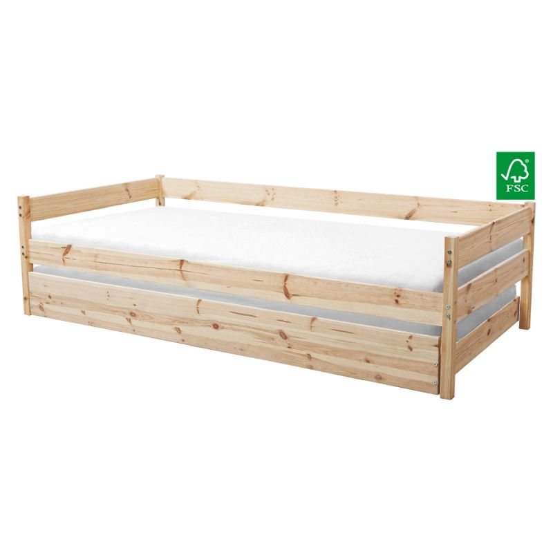 Posteľ s roštom 90x200, masív-smrek