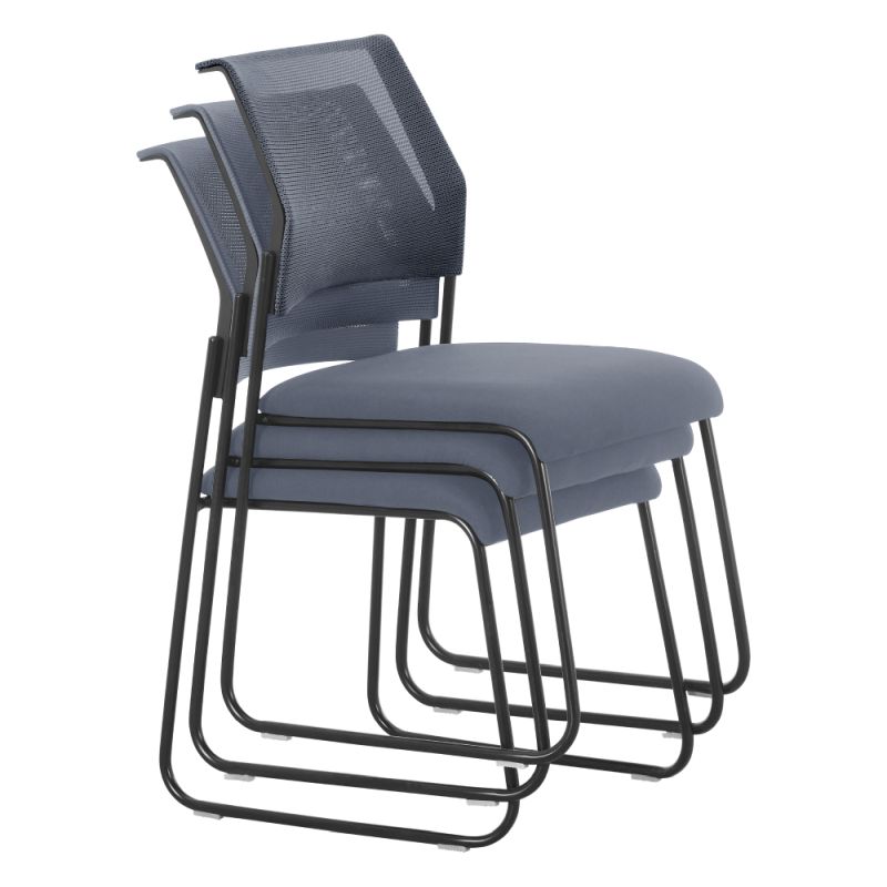 Zasadacia stohovateľná stolička v sivej sieťovine