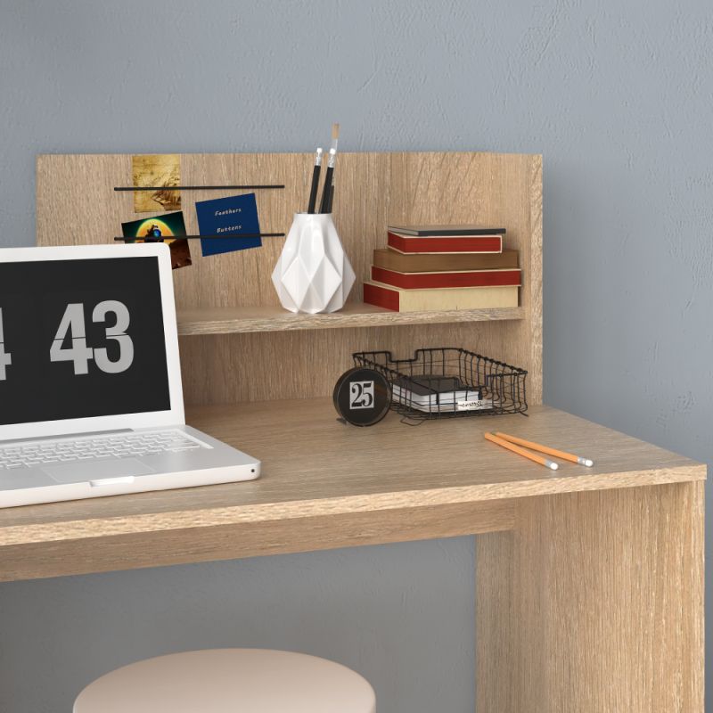 Moderný počítačový stôl s policou, dub sonoma