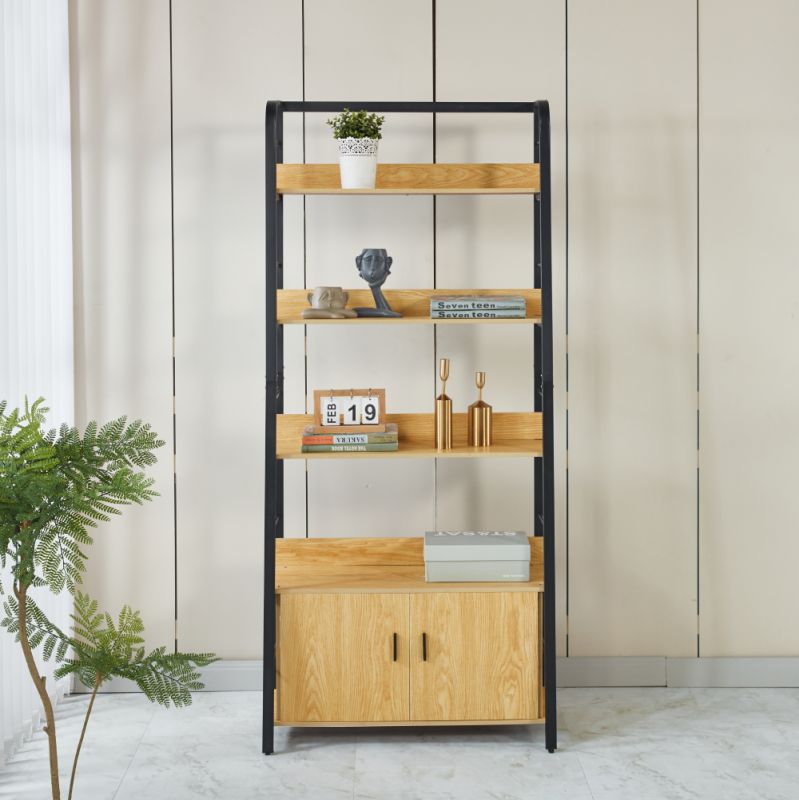 Moderný a praktický regál dub tmavý-čierna