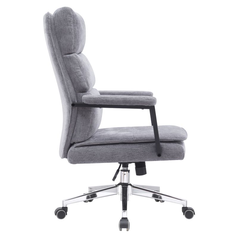 Moderné kreslo do kancelárie, v sivej látke