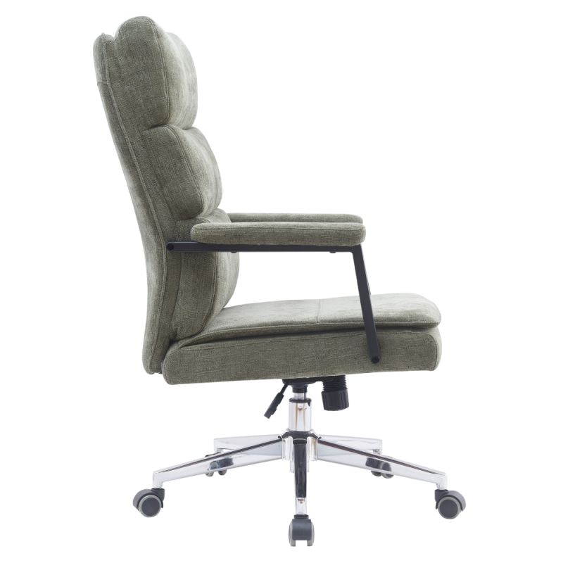 Moderné kreslo do kancelárie, v zelenej látke