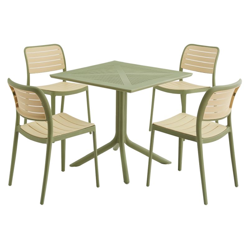 Záhradný stôl z plastu v zelenom farebnom prevedení