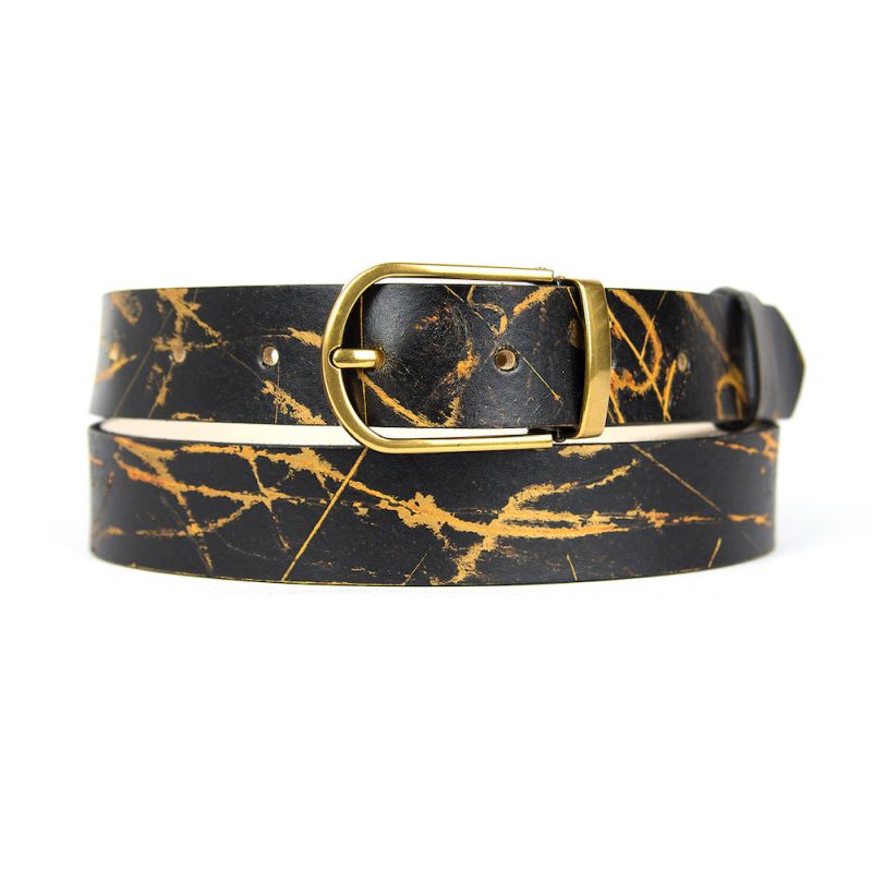 Ručne maľovaný kožený opasok, 135cm, Limitovaná edícia 01