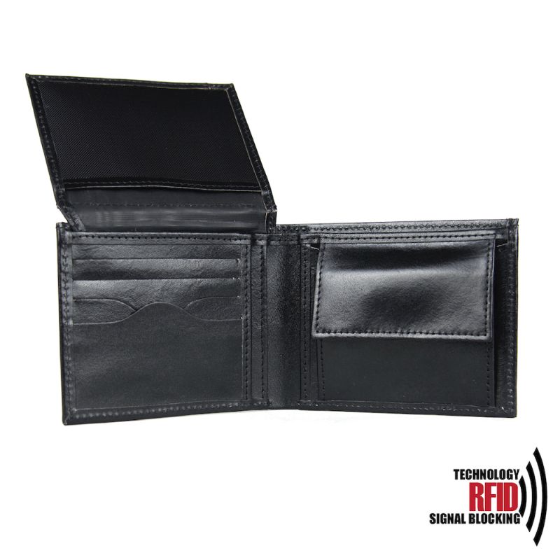 Ochranná RFID kožená peňaženka z pravej kože v čiernej farbe