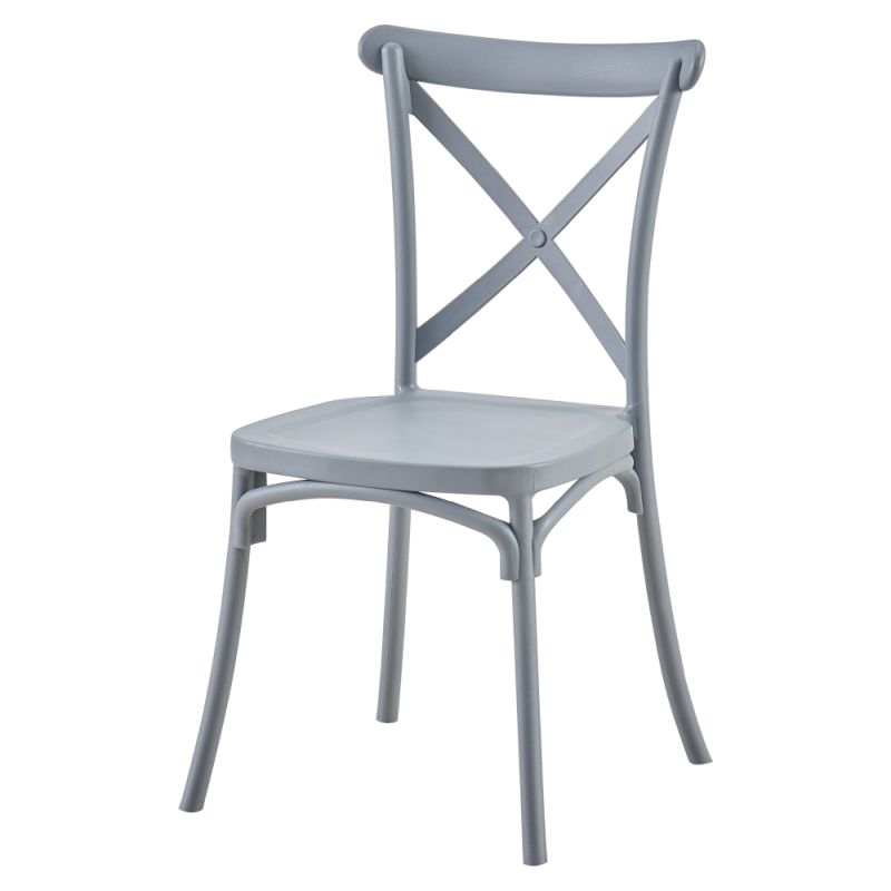 Plastová stohovateľná stolička, sivá