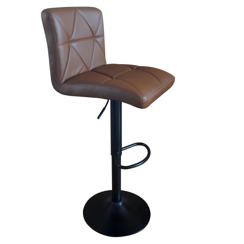 Elegantná barová stolička, ekokoža hnedá-čierny kov