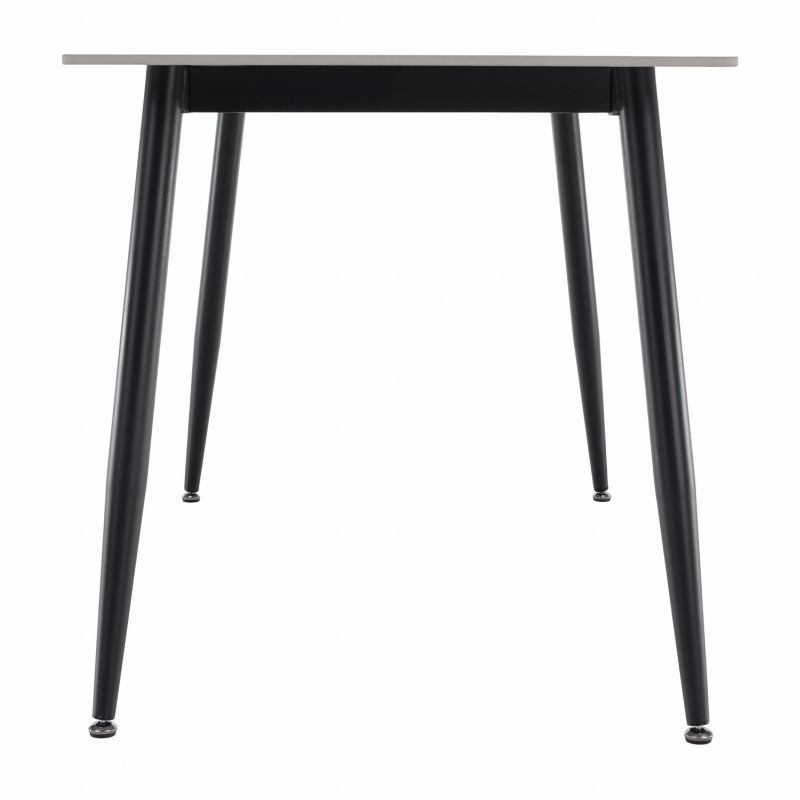 Jedálenský stôl, sivý mramor-čierna, 160x80