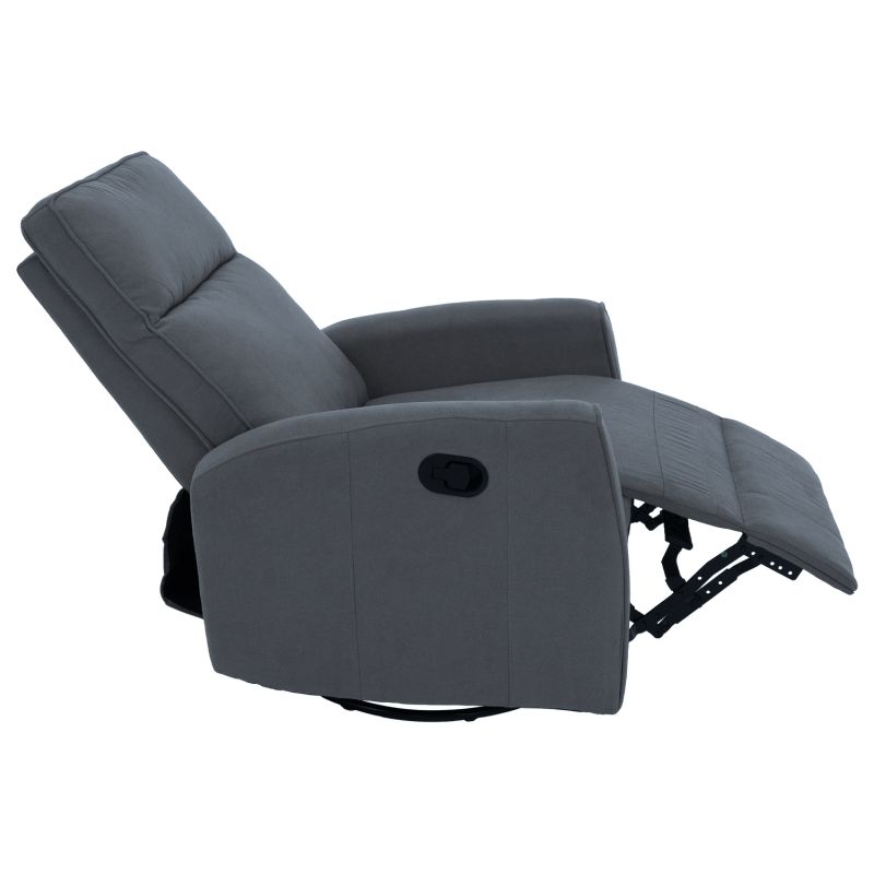 Relaxačné otočné kreslo s výklopnou podnožou, sivé
