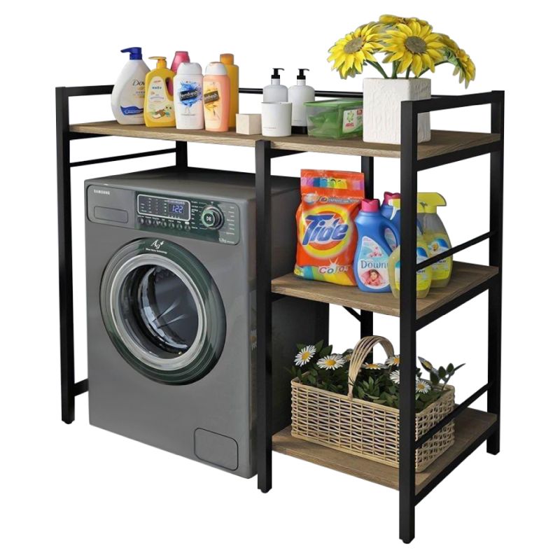 Regál nad práčku, dub-čierna