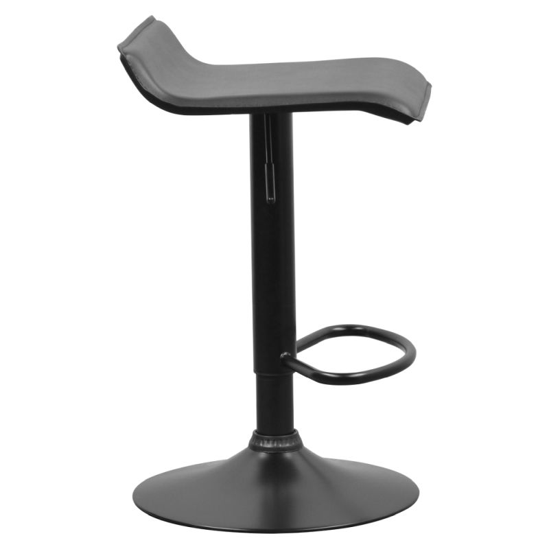 Dizajnová barová stolička so sedadlom v čiernej ekokoži