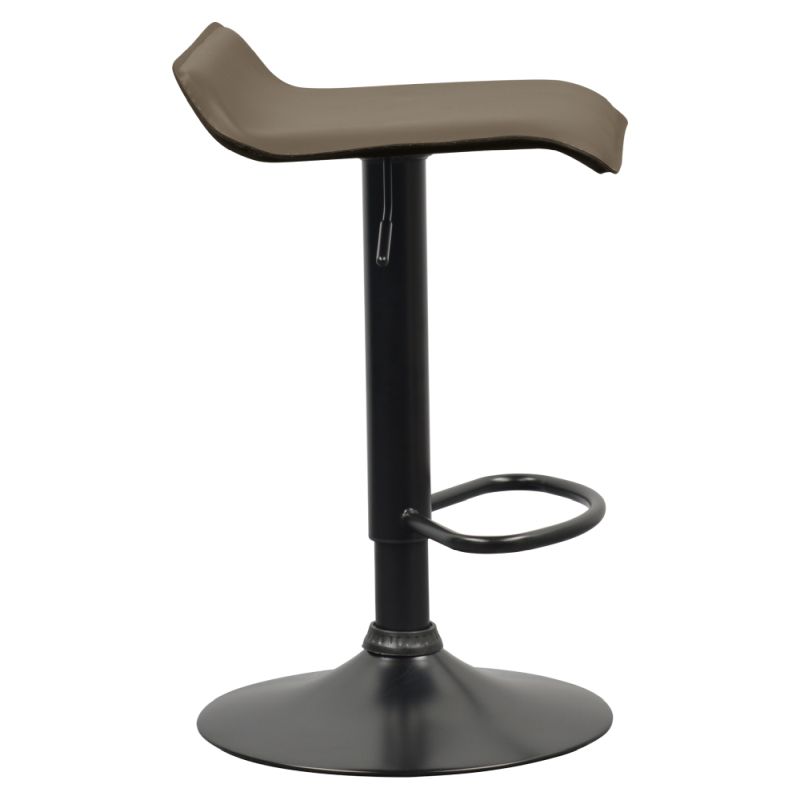 Dizajnová barová stolička so sedadlom v sivohnedej Taupe ekokoži