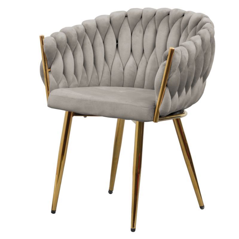 Jedálenské kreslo s elegantným dizajnom, sivohnedá Taupe Velvet látka