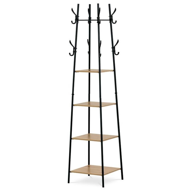 Vešiak so 4 policami z MDF, dekor divoký dub