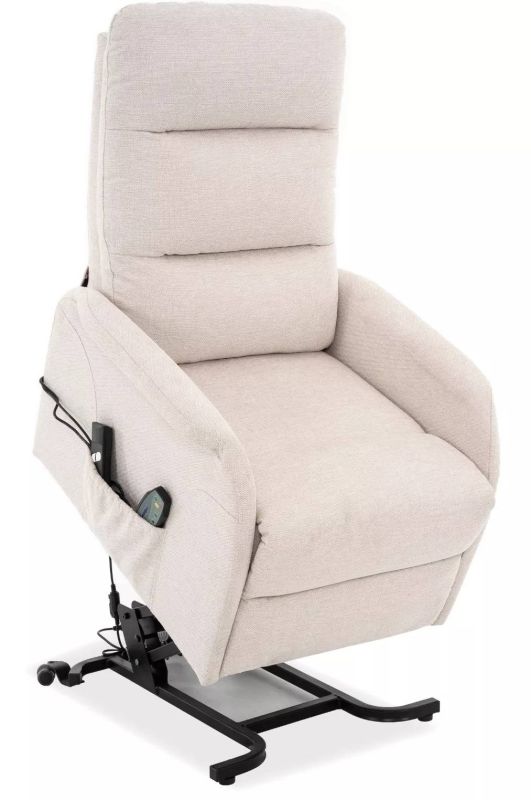 Elektrické polohovateľné relaxačné kreslo s výklopom, svetlobéžová brego 22