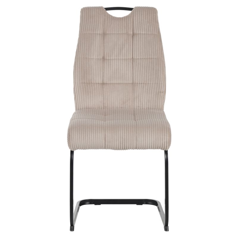 Elegantná jedálenská stolička s menčestrovým vzhľadom v odtieni hnedosivá Taupe