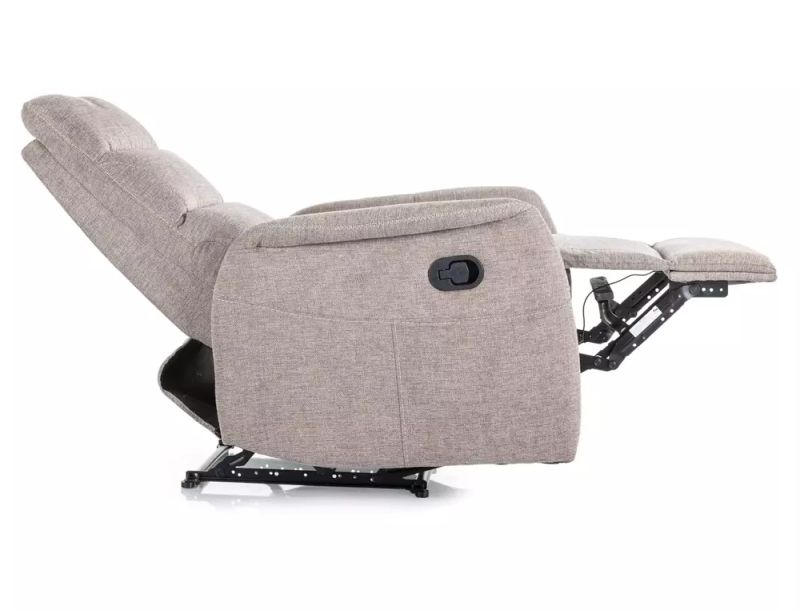 Relaxačné masážne polohovacie kreslo, béžová brego 34