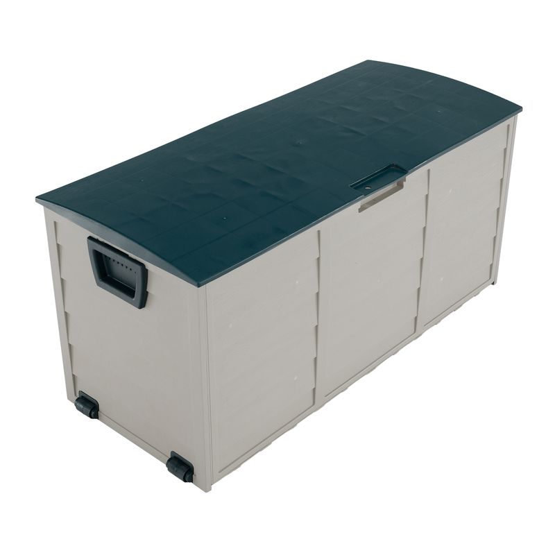 Záhradný úložný box z plastu, sivá-zelená