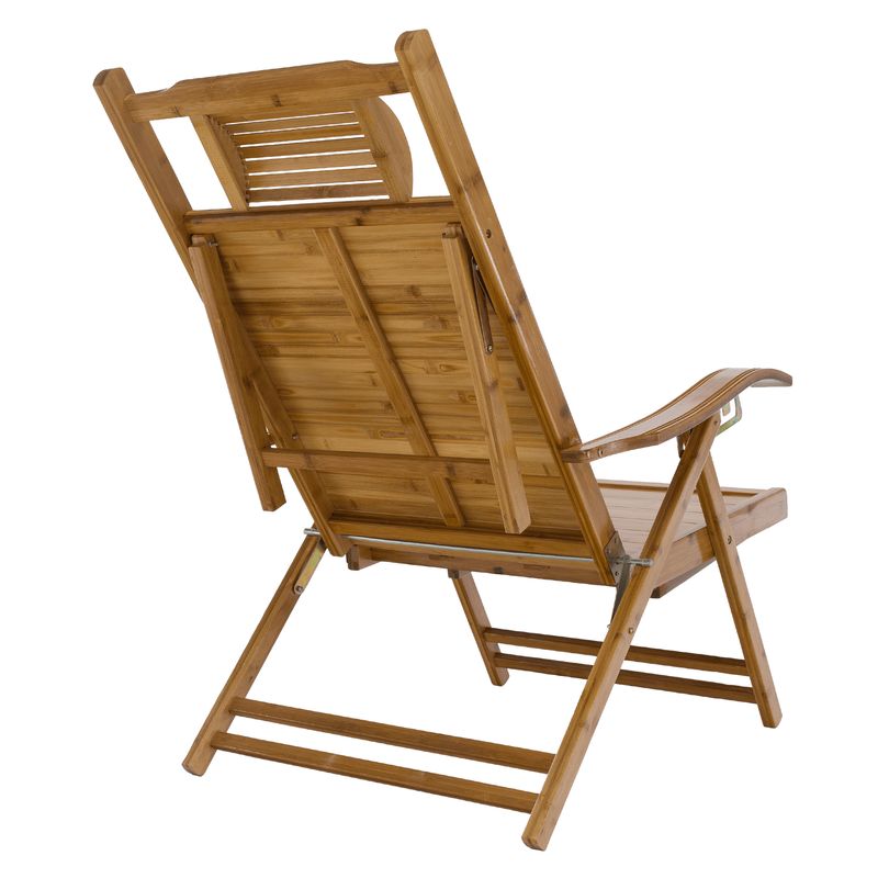 Záhradné polohovacie kreslo-ležadlo, prírodná, bambus