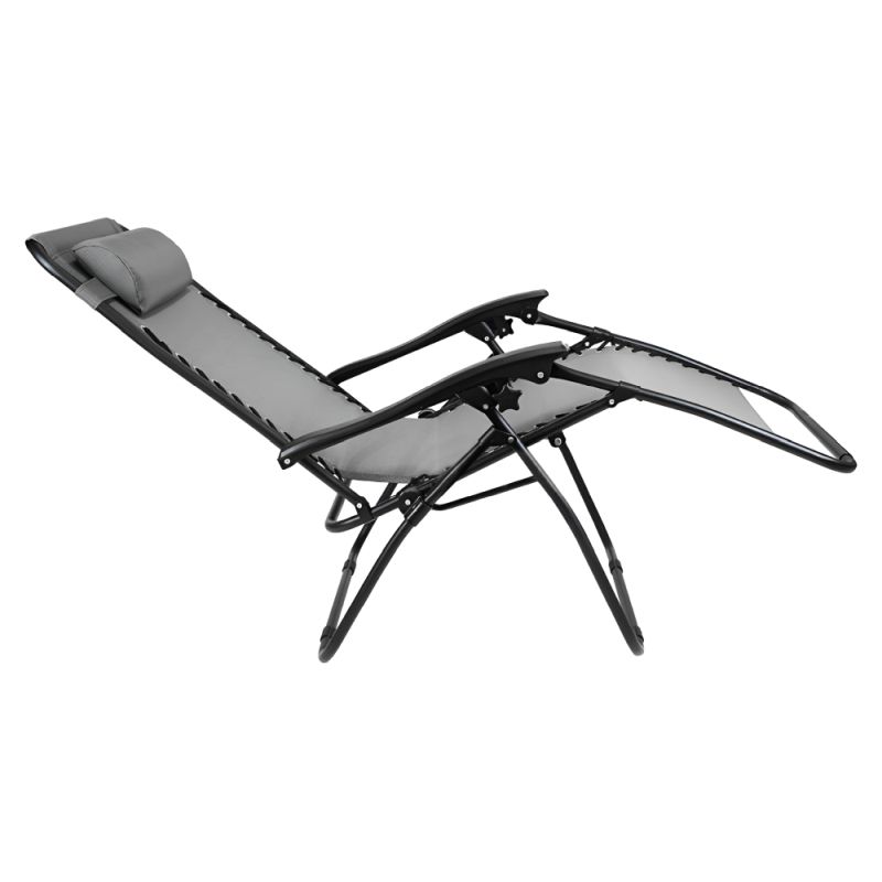 Záhradné polohovacie kreslo v svetlosivej farbe