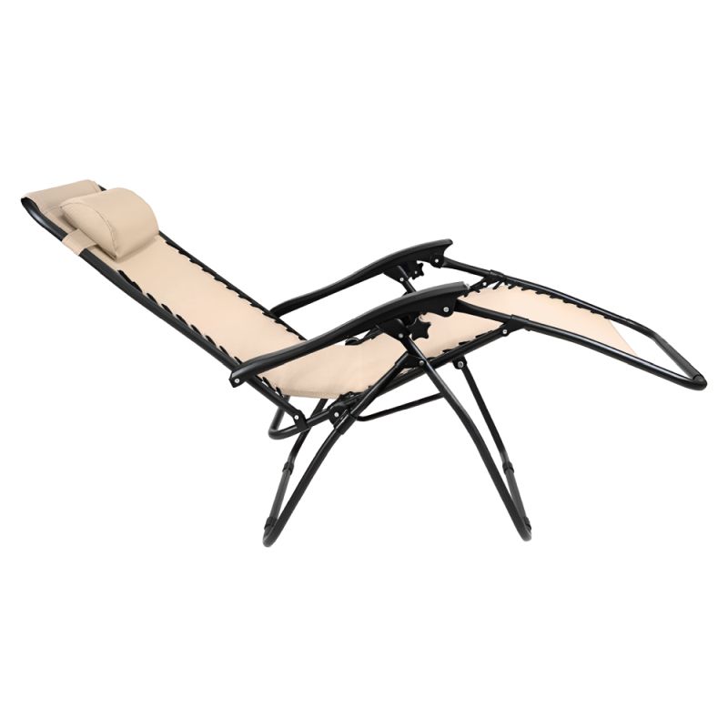 Záhradné polohovacie kreslo v béžovej farbe