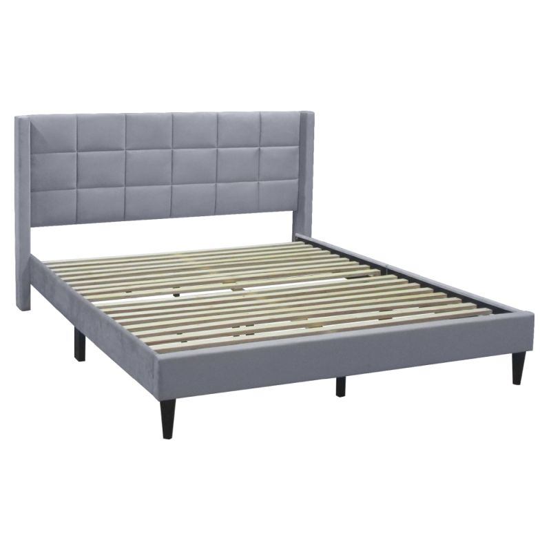 Luxusná manželská posteľ, 160x200, sivá Velvet látka