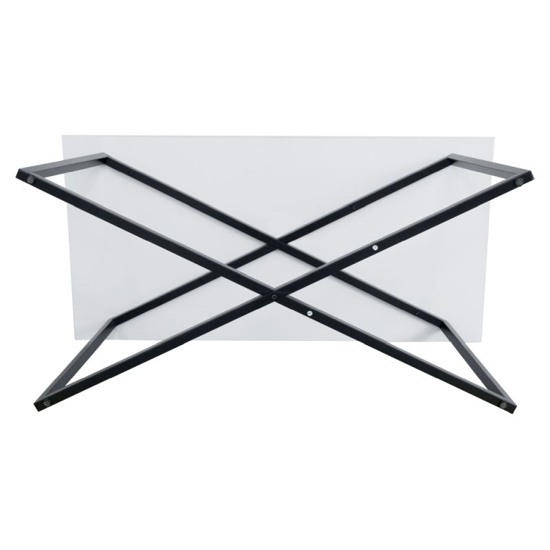 Štýlový a elegantný konferenčný stolík, biela-čierna