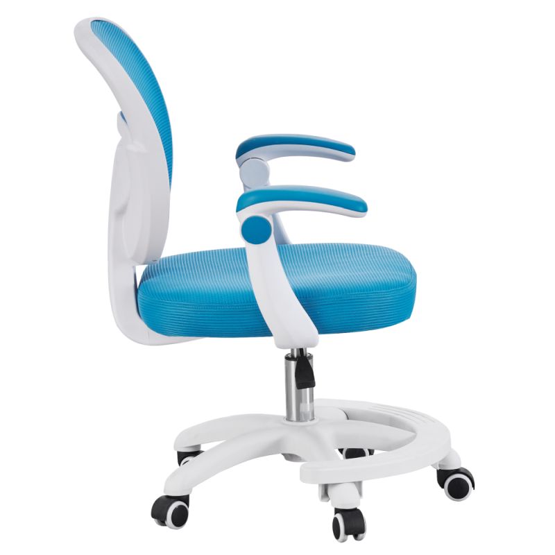 Štýlová otočná stolička, modrá-biela