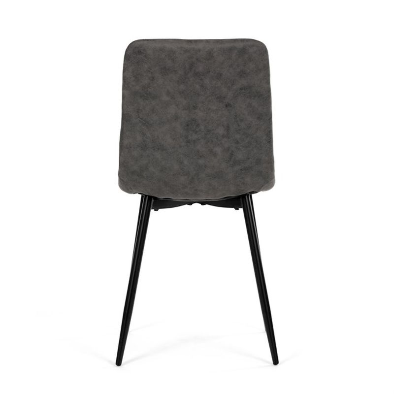 Jedálenská minimalistická stolička v industriálnom štýle, antracitová vintage látka
