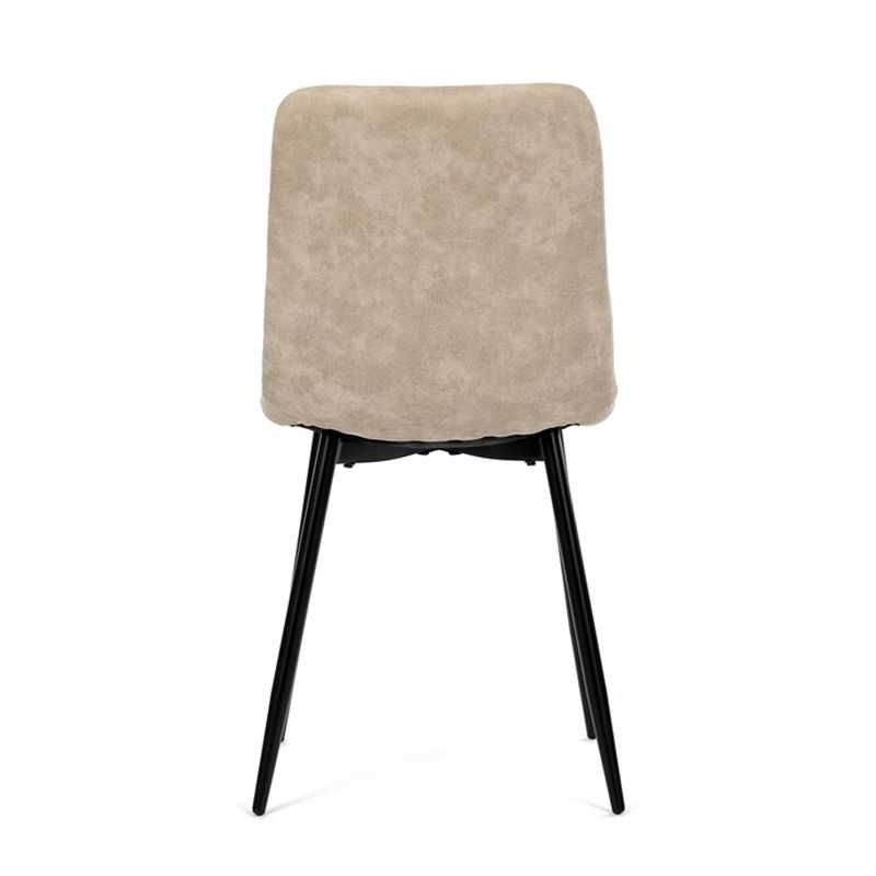 Jedálenská minimalistická stolička v industriálnom štýle, krémová vintage látka