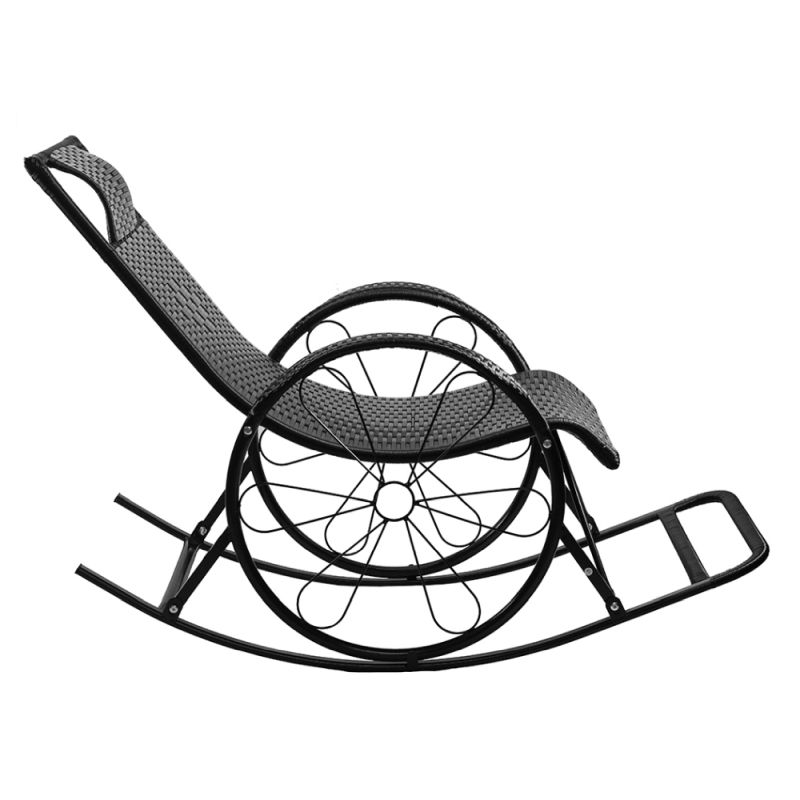 Hojdacie kreslo, ratan-kov, čierna