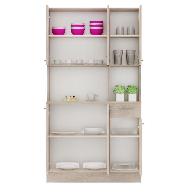 Šesťdverový kredenec, dub sonoma