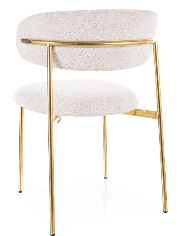 Štýlová jedálenská stolička, zlatá-svetlobéžová 22