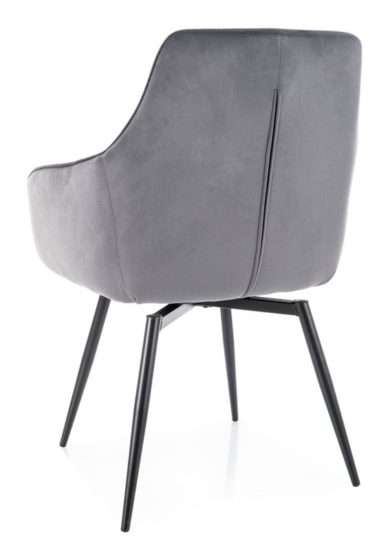 Skvelá jedálenská stolička, látka VELVET, čierna-sivá bluvel 14