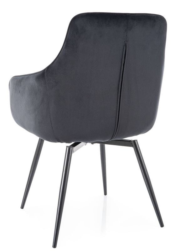 Skvelá jedálenská stolička, látka VELVET, čierna-čierna bluvel 19