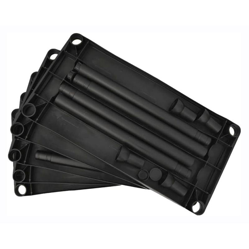 Viacúčelový regál z odolného čierneho plastu