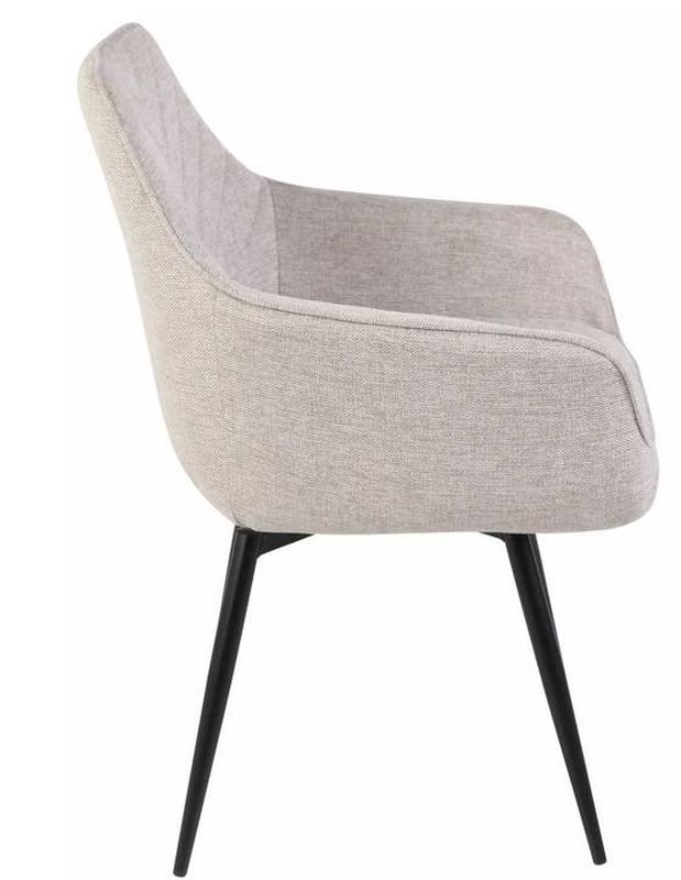 Jedálenská stolička s prešívaným operadlom, čierna-svetlobéžová 31