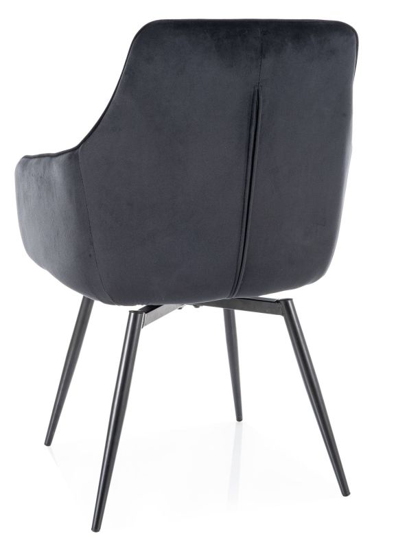 Jedálenská stolička s prešívaným operadlom, čierna-čierna bluvel 19