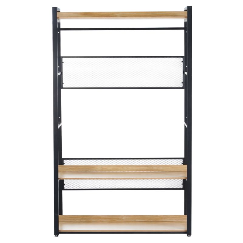 Štýlový regál s policami TYP2, dub-čierna